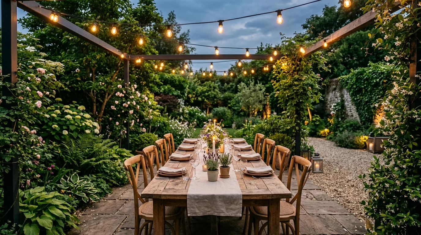 Add built-in seating for a more custom feel inspiration for a backyard retreat.